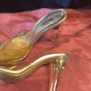 Clear top clear heel silver inside worn once